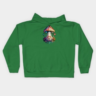 Retro Artsy Mushroom Kids Hoodie